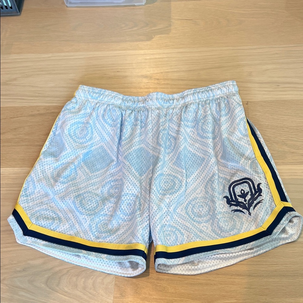 Overtime Athletics Blue and Yellow Men’s Shorts LARGE